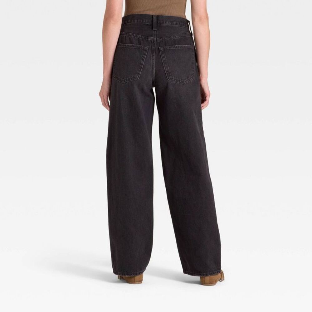 Women's Mid-Rise 90's Baggy Denim Jeans - Universal Thread Washed Black 10 - Picture 2 of 4